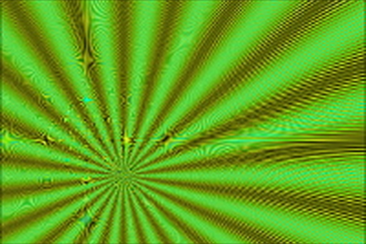 Green radial interference pattern rendered by MOTH