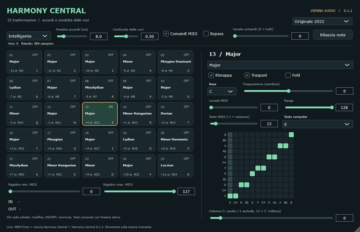 Harmony Central 0.1.1 VST3 interface