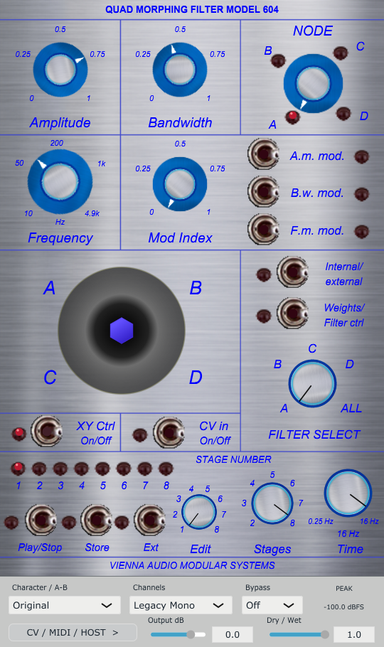 MODEL 604 VST3 quad morphing filter interface